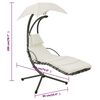 vidaXL dārza &scaron;ūpuļkrēsls, krēmkrāsas, pelēks, 190x90x200 cm, audums