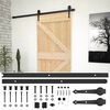 vidaXL Slīdo&scaron;ās durvis Dabiska un melna 80 x 210 cm Priedes masīvkoks
