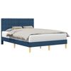 vidaXL Gultas rāmis ar galvas klāju Zila 140 x 190 cm Audums
