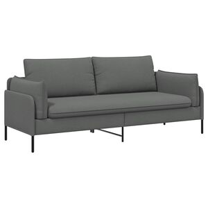 vidaXL 3-sēdeklis dīvāns Tum&scaron;i pelēka 222 x 81 x 89 cm Audums