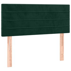 vidaXL gultas galvgalis, 100x5x78/88 cm, tum&scaron;i zaļ&scaron; samts