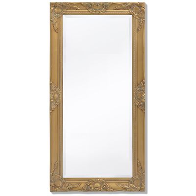 vidaXL sienas spogulis, 100x50 cm, baroka stils, zelta krāsā