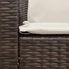 vidaXL dārza dīvāns ar spilveniem, brūna PE rotangpalma