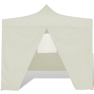 vidaXL saliekama telts, 3x3 m, 4 sienas, krēmkrāsā