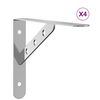 vidaXL plauktu kron&scaron;teini, 4 gab., 23,5x2,5x15,5cm sudrabaini, tērauds