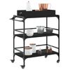 vidaXL virtuves ratiņi, melni, 81,5x41x92,5 cm, inženierijas koks