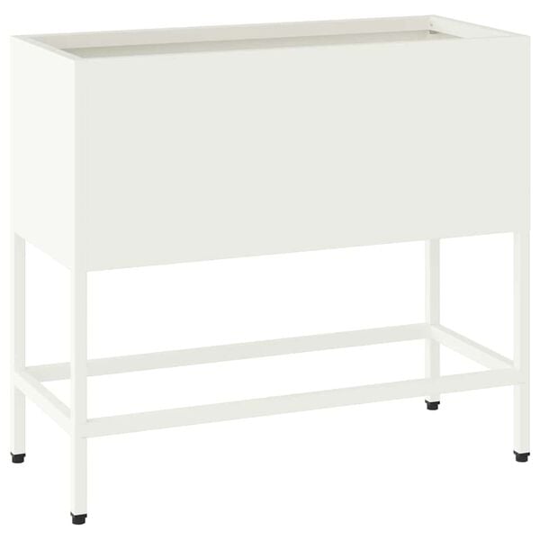 vidaXL Pacelts dārza stādītājs Balts 60 x 26 x 48 cm Tērauds