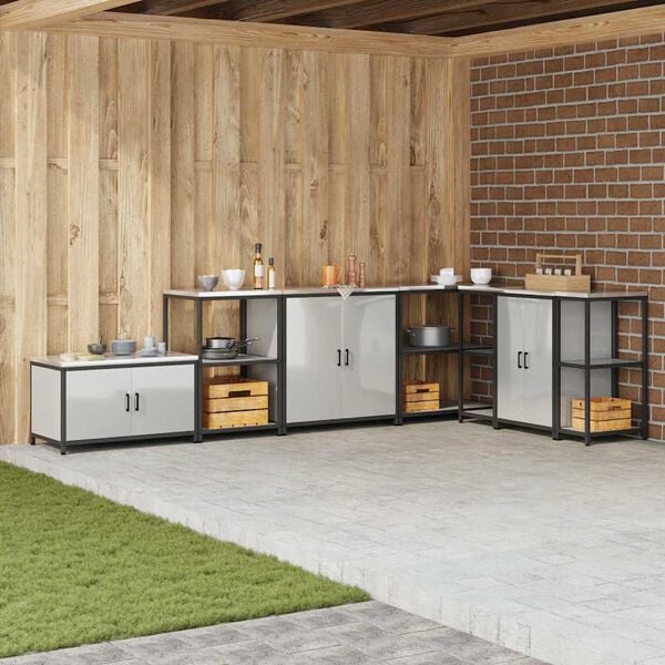 vidaXL Virtuves Uzglabā&scaron;ana ar plauktu Sudraba 60 x 50 x 92 cm Tērauds