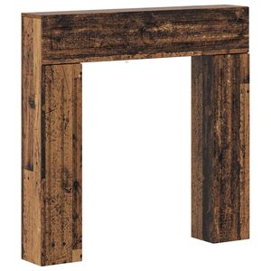 vidaXL Kamīna rāmis Vecs koks 102 x 18 x 100,5 cm Inženierijas koks