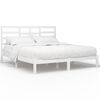 vidaXL gultas rāmis, balts, masīvkoks, 180x200 cm, liels, divvietīgs