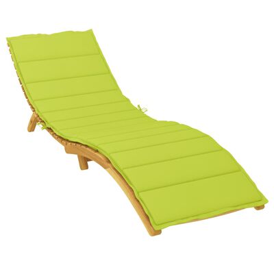 vidaXL sauļošanās krēsla matracis, 200x50x3 cm, audums, spilgti zaļš