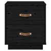 vidaXL naktsskapīši, 2 gab., melni, 40x34x45 cm, priedes masīvkoks
