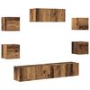 vidaXL 5daļīgs TV skapja komplekts Pie sienas stiprināms Old Wood