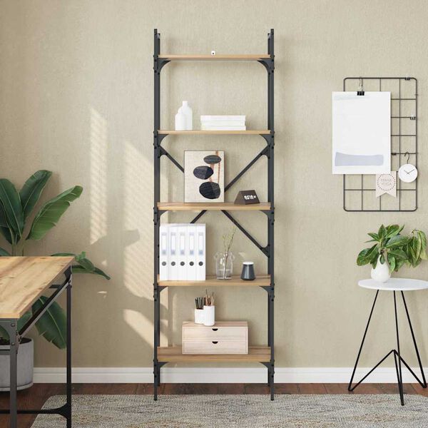 vidaXL Grāmatu skapis Artisānā ozols 56 x 32 x 174 cm