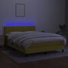 vidaXL atsperu gulta ar matraci, LED, zils audums, 140x190 cm