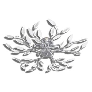 Griestu Lampa ar Baltām un Caurspīdīgām Akrila Kristāla Lapām 5 E14