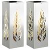vidaXL Saules LED ceļa gaisma 2 gab. Silti balts 18 x 18 x 50 cm