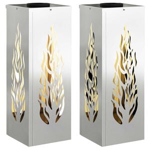 vidaXL Saules LED ceļa gaisma 2 gab. Silti balts 18 x 18 x 50 cm
