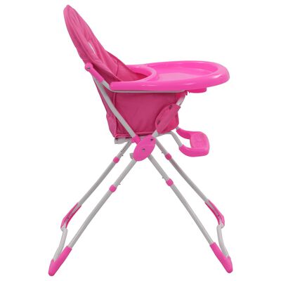 vidaXL bērnu barošanas krēsls, rozā ar baltu