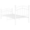 vidaXL gultas rāmis, balts metāls, 100x200 cm