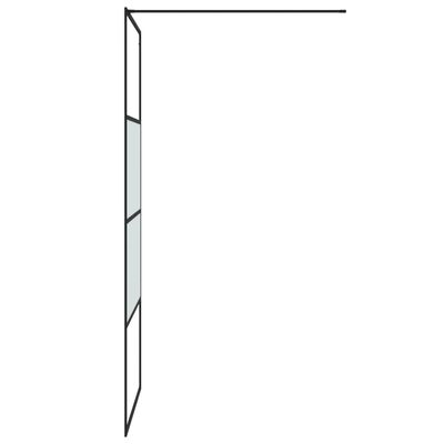 vidaXL dušas siena, 90x195 cm, daļēji matēts ESG stikls, melna
