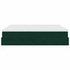 vidaXL Osmaņu gultas rāmis ar matračiem tum&scaron;i zaļ&scaron; 200x200cm audums
