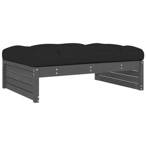 vidaXL dārza kājsoliņ&scaron;, pelēks, 120x80 cm, priedes masīvkoks