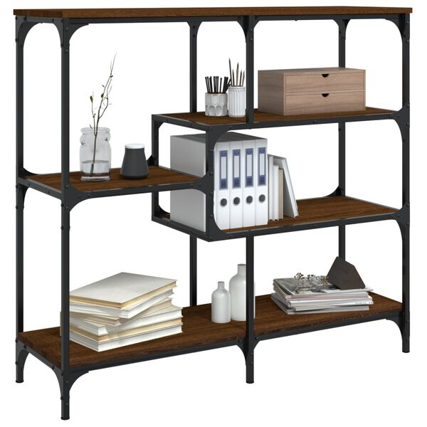 vidaXL konsoles galdiņ&scaron;, brūna koka, 103x32x95 cm, inženierijas koks