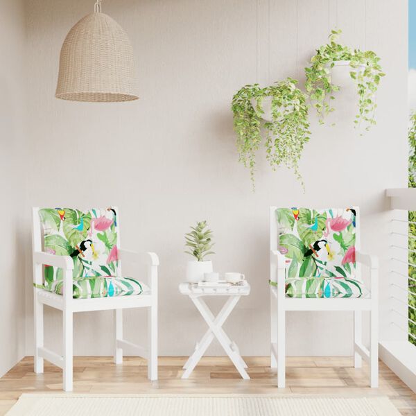 vidaXL krēslu matrači, 2 gab., krāsaini, audums