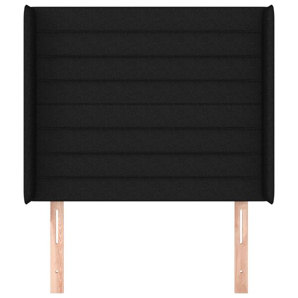 vidaXL galvgalis ar malām, 103x16x118/128 cm, melns audums