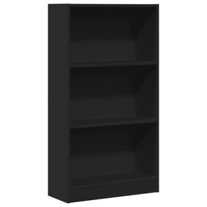 vidaXL grāmatu plaukts, melns, 60x24x109 cm, inženierijas koks