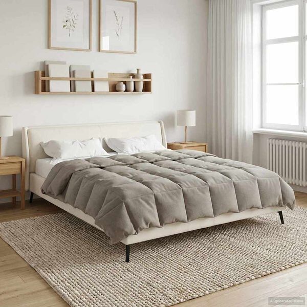 vidaXL Ziemas gultas sega Tiltiņ&scaron; Zaļa 200 x 220 cm Mikro&scaron;ķiedra