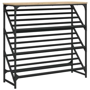 vidaXL apavu plaukts, ozolkoka krāsa, 90x30x85 cm, inženierijas koks