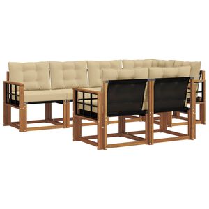 vidaXL Āra dīvānu komplekts ar spilvenu 7 pcs Dabisks un bē&scaron;s