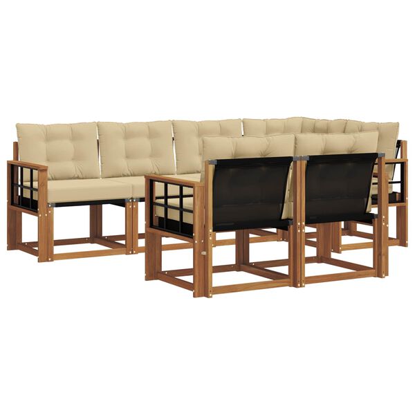 vidaXL Āra dīvānu komplekts ar spilvenu 7 pcs Dabisks un bē&scaron;s