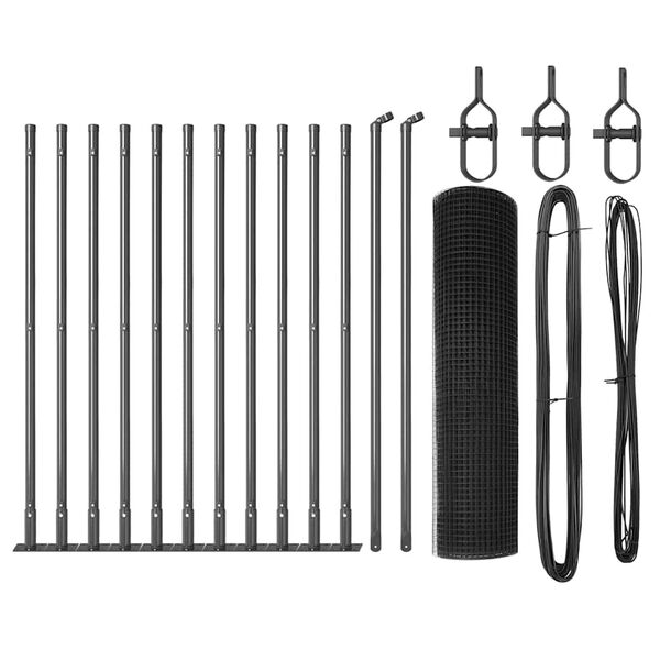 vidaXL Žoga āķis Pelēka 25 x 0,4 m (12 x 12 mm acs) Tērauds un PVC