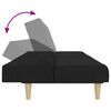 vidaXL 2-vietīga dīvāngulta ar kāju balstu, melns audums