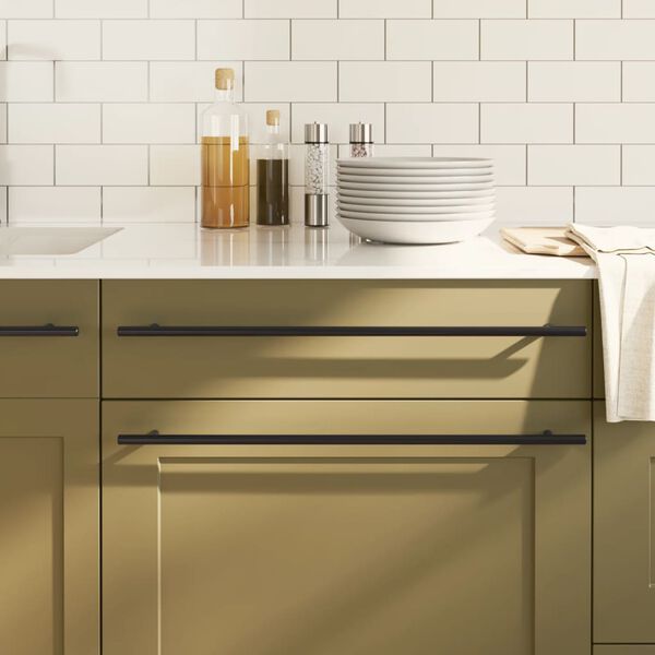 vidaXL skapja rokturi, 20 gab., melni, 480 mm, nerūsējo&scaron;ais tērauds