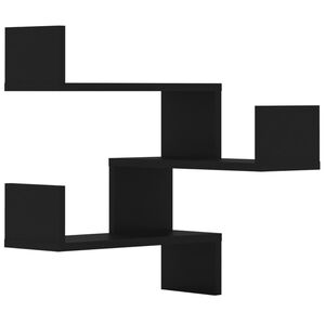 vidaXL sienas stūra plaukti 2 gb., melni 40x40x50 cm inženierijas koks