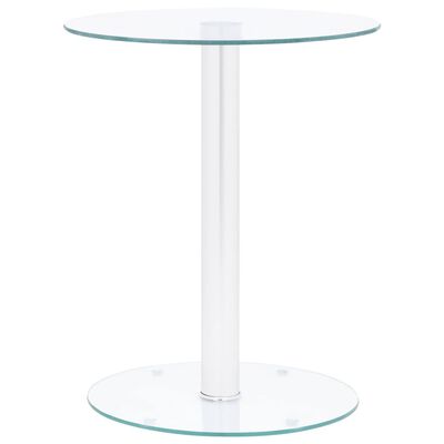 vidaXL kafijas galdiņš, 40 cm, caurspīdīgs, rūdīts stikls
