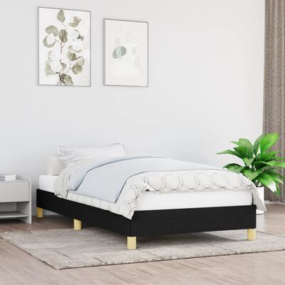 vidaXL gultas rāmis, melns, 80x200 cm, audums