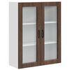 vidaXL Sienas stikla skapis PORTO Brūns ozols 80 x 31 x 100 cm