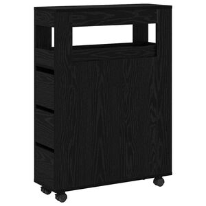vidaXL Vannas istabas mēbeļu komplekts Melns ozolkoks 65 x 23 x 87 cm
