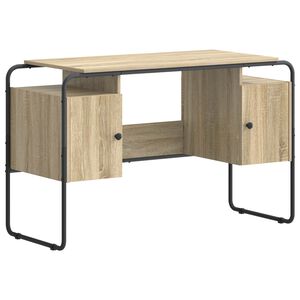 vidaXL Galds ar uzglabā&scaron;anu Sonomas ozols 120 x 50.5 x 75.5 cm