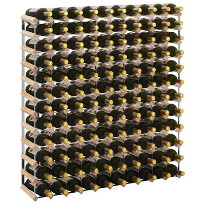 vidaXL vīna pudeļu statīvs 120 pudelēm, priedes masīvkoks