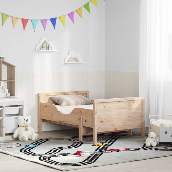 vidaXL Gultas rāmis ar matraci Brūna 80 x 200 cm Ciets priedes koks