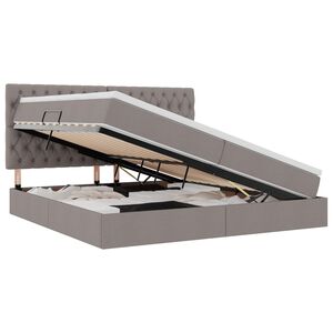 vidaXL Gulta ar uzglabā&scaron;anas vietu un matraci Pelēkbrūna 200 x 200 cm