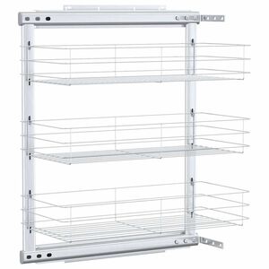 vidaXL izvelkami virtuves grozi, 3 līmeņi, sudrabaini, 47x25x56 cm