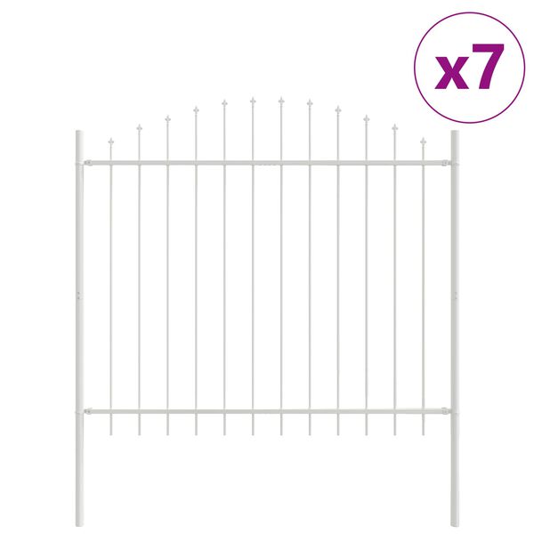vidaXL Dārza žogs 7 pcs Balts 170 x 165 cm