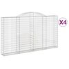 vidaXL arkveida gabiona grozi, 4 gb., 300x30x160/180cm, cinkota dzelzs